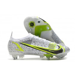 Nike Mercurial Vapor 14 Elite SG Bianco Nero Metallic Argento Volt