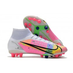 Nike Mercurial Superfly VIII Elite AG PRO Bianco Rosa Nero