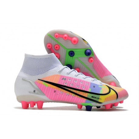 Nike Mercurial Superfly VIII Elite AG PRO Bianco Rosa Nero