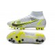 Nike Mercurial Superfly VIII Elite AG PRO Bianco Nero Metallic Argento