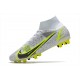 Nike Mercurial Superfly VIII Elite AG PRO Bianco Nero Metallic Argento