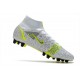 Nike Mercurial Superfly VIII Elite AG PRO Bianco Nero Metallic Argento