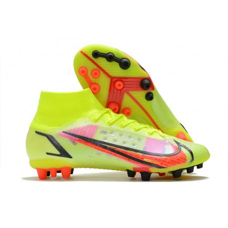 Nike Mercurial Superfly VIII Elite AG PRO Volt Cremisi Vivace Nero