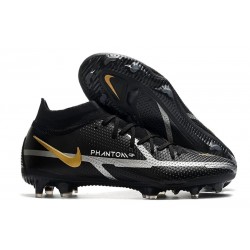 Nike Phantom GT Elite DF2 FG Nero Metallic Grigio Scuro Oro Metallico