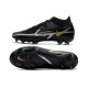 Nike Phantom GT Elite DF2 FG Nero Metallic Grigio Scuro Oro Metallico