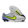 Scarpa Nike Tiempo Legend 9 Elite FG Grigio Nebbia Volt Zaffiro