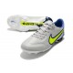 Scarpa Nike Tiempo Legend 9 Elite FG Grigio Nebbia Volt Zaffiro