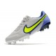 Scarpa Nike Tiempo Legend 9 Elite FG Grigio Nebbia Volt Zaffiro