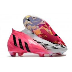 Scarpe Calcio adidas Predator Edge+ FG Rosa Solare Nero Bianco