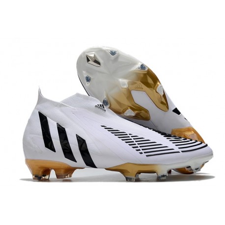 Scarpe Calcio adidas Predator Edge+ FG Bianco Oro Nero