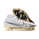 Scarpe Nike Zoom Mercurial Superfly 9 Elite FG Bianco Oro Nero