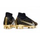 Scarpe Nike Zoom Mercurial Superfly 9 Elite FG Nero Metallico Oro