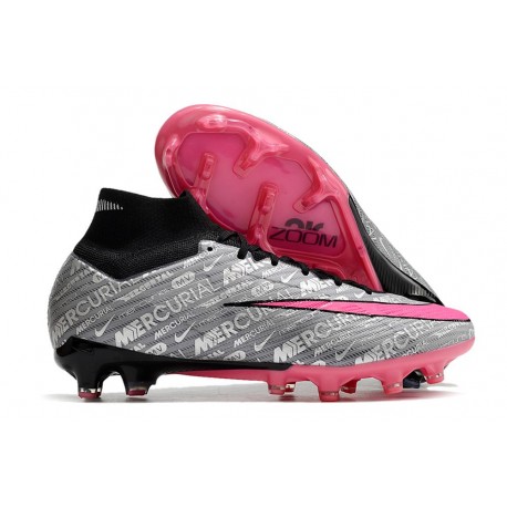 Nike Air Zoom Mercurial Superfly IX Elite FG Argento Rosa Nero