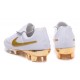Nuovo Scarpe Calcetto Nike Tiempo Legend R10 FG ACC Bianco Oro