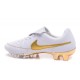 Nuovo Scarpe Calcetto Nike Tiempo Legend R10 FG ACC Bianco Oro