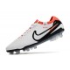 Scarpe Calcio Nike Tiempo Legend 10 Elite FG Bianco Nero Cremisi Vivace