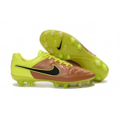Nuovo Scarpe Calcetto Nike Tiempo Legend V FG ACC Canvas Nero Volt