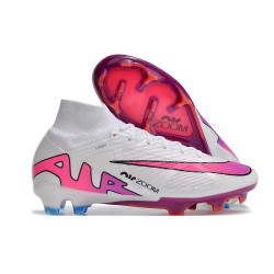 Scarpe Nike Zoom Mercurial Superfly 9 Elite FG Bianco Rosa Blu