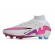 Scarpe Nike Zoom Mercurial Superfly 9 Elite FG Bianco Rosa Blu