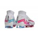 Scarpe Nike Zoom Mercurial Superfly 9 Elite FG Bianco Rosa Blu