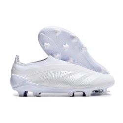 Scarpe adidas Predator Elite Senza Lacci FG Senza Lacci Bianco Argento Met