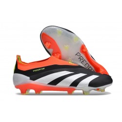 Scarpe adidas Predator Elite Senza Lacci FG Nero Core Bianco Rosso Solare