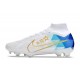 Scarpe Nike Zoom Mercurial Superfly 9 Elite FG Bianco Blu Oro