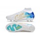 Scarpe Nike Zoom Mercurial Superfly 9 Elite FG Bianco Blu Oro