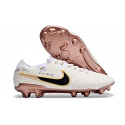 Scarpe Calcio Nike Tiempo Legend 10 Elite FG Bianco Oro Nero