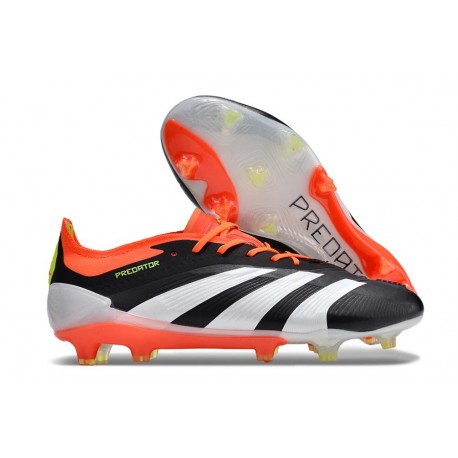 adidas Predator 24 Elite FG Nero Core Bianco Rosso Solare