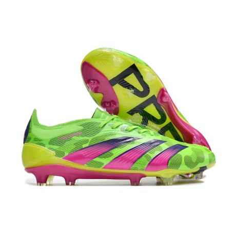 adidas Predator 24 Elite FG Generation Pred Grön Rosa Lucid Lemon LIMITED EDITION