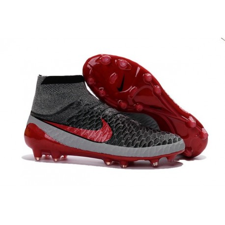 Scarpe da Calcio Nuovo Nike Magista Obra FG Grigio Rosso