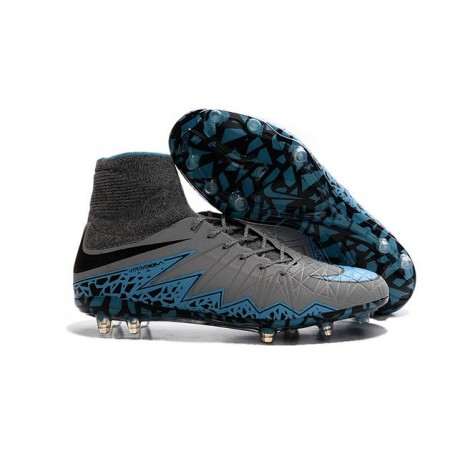 Nike 2016 Scarpe da Calcio Hypervenom Phantom II FG Grigio Blu Nero