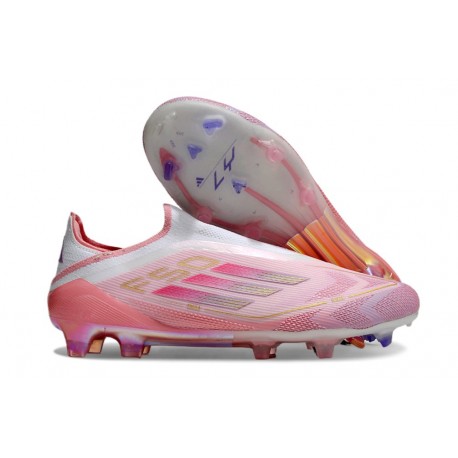 adidas F50 Elite Laceless FG Scarpe Rosa Bianco