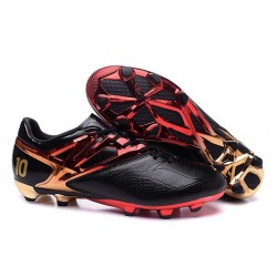 Nuove 2016 Scarpe da Calcio adidas MESSI 15.1 FG Edizione Llimitata Nero Rosso Oro