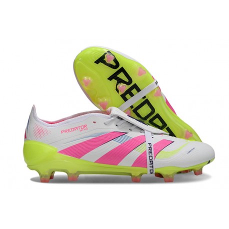 Scarpe da Calcio adidas Predator Elite FT FG Bianco Rosa Lucido Limone Lucido