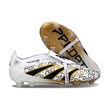 adidas Predator Elite Tongue FG Bianco Nero Core Oro Met