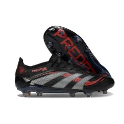 adidas Predator 2025 Elite FG Nero Grigio Rosso Lucido