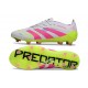 adidas Predator 2025 Elite FG Bianco Rosa Lucido Limone Lucido