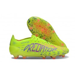 adidas Predator 2025 Elite FG Limone Lucido Rosa Lucido Blu Fusion