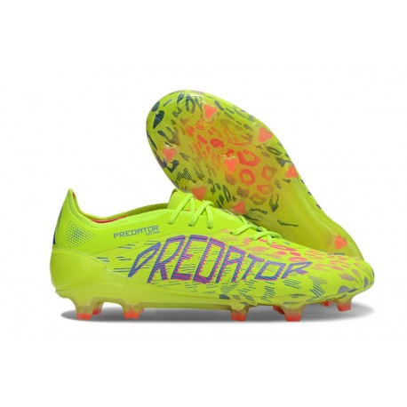 adidas Predator 2025 Elite FG Limone Lucido Rosa Lucido Blu Fusion
