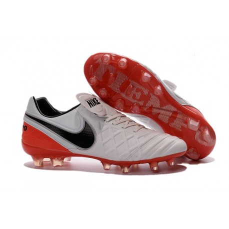 Nike Tiempo Legend VI FG Nuovo 2016 Scarpe da Calcio Bianco Rosso Nero