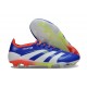 adidas Predator 2025 Elite FG Blu Lucido Ftwr Bianco Rosso Solare