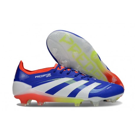 adidas Predator 2025 Elite FG Blu Lucido Ftwr Bianco Rosso Solare