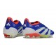 adidas Predator 2025 Elite FG Blu Lucido Ftwr Bianco Rosso Solare