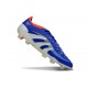 adidas Predator 2025 Elite FG Blu Lucido Ftwr Bianco Rosso Solare