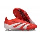 adidas Predator 25 Elite Senza Lacci FG Rosso Lucido Bianco Nero