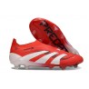 adidas Predator 25 Elite Senza Lacci FG Rosso Lucido Bianco Nero