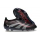 adidas Predator 25 Elite Senza Lacci FG Nero Grigio 4 Rosso Lucido