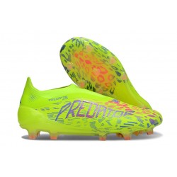 adidas Predator 25 Elite Senza Lacci FG Limone Lucido Rosa Lucido Blu Fusion